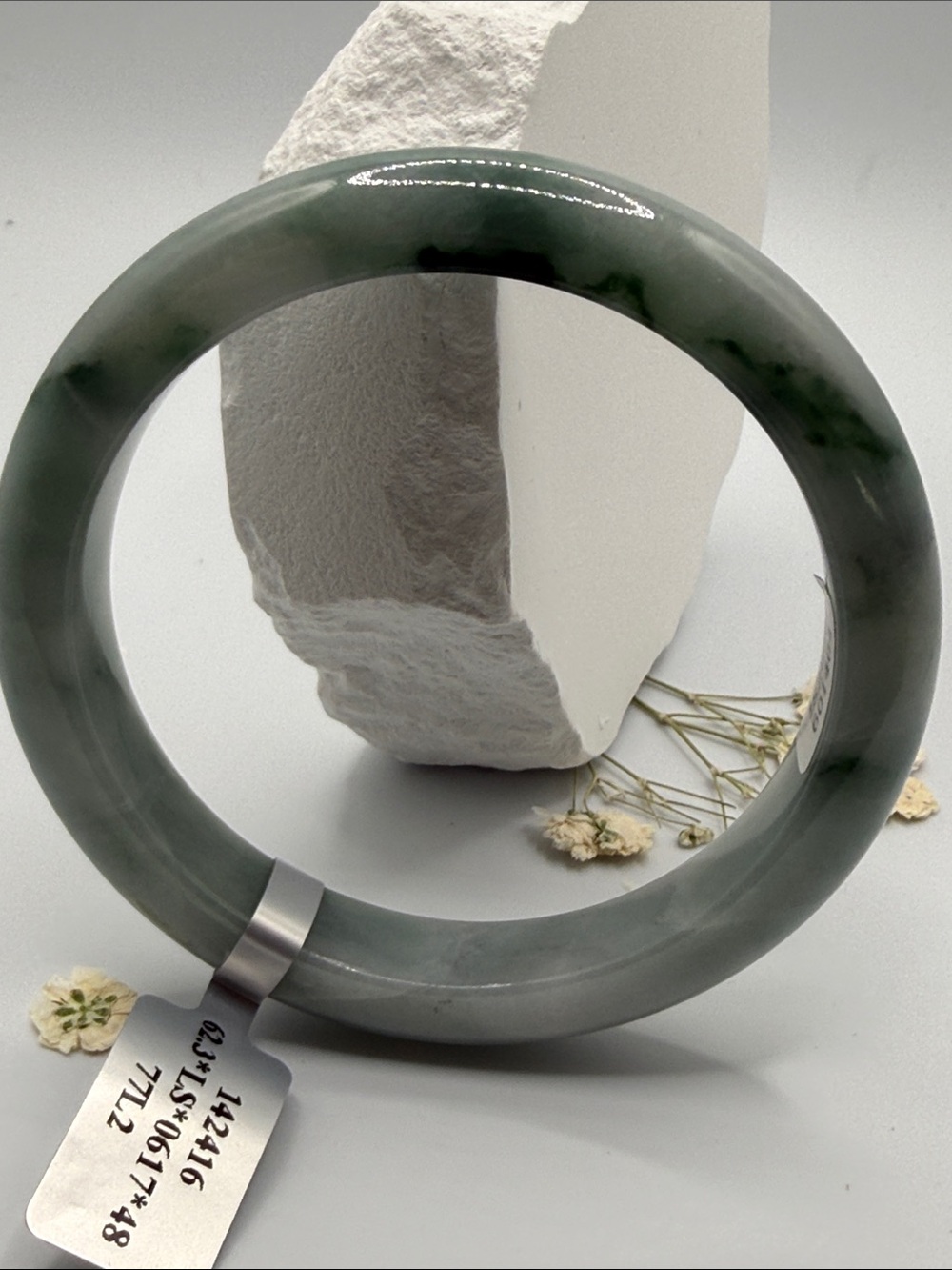 Green Jade Burmese Bangle Bracelet